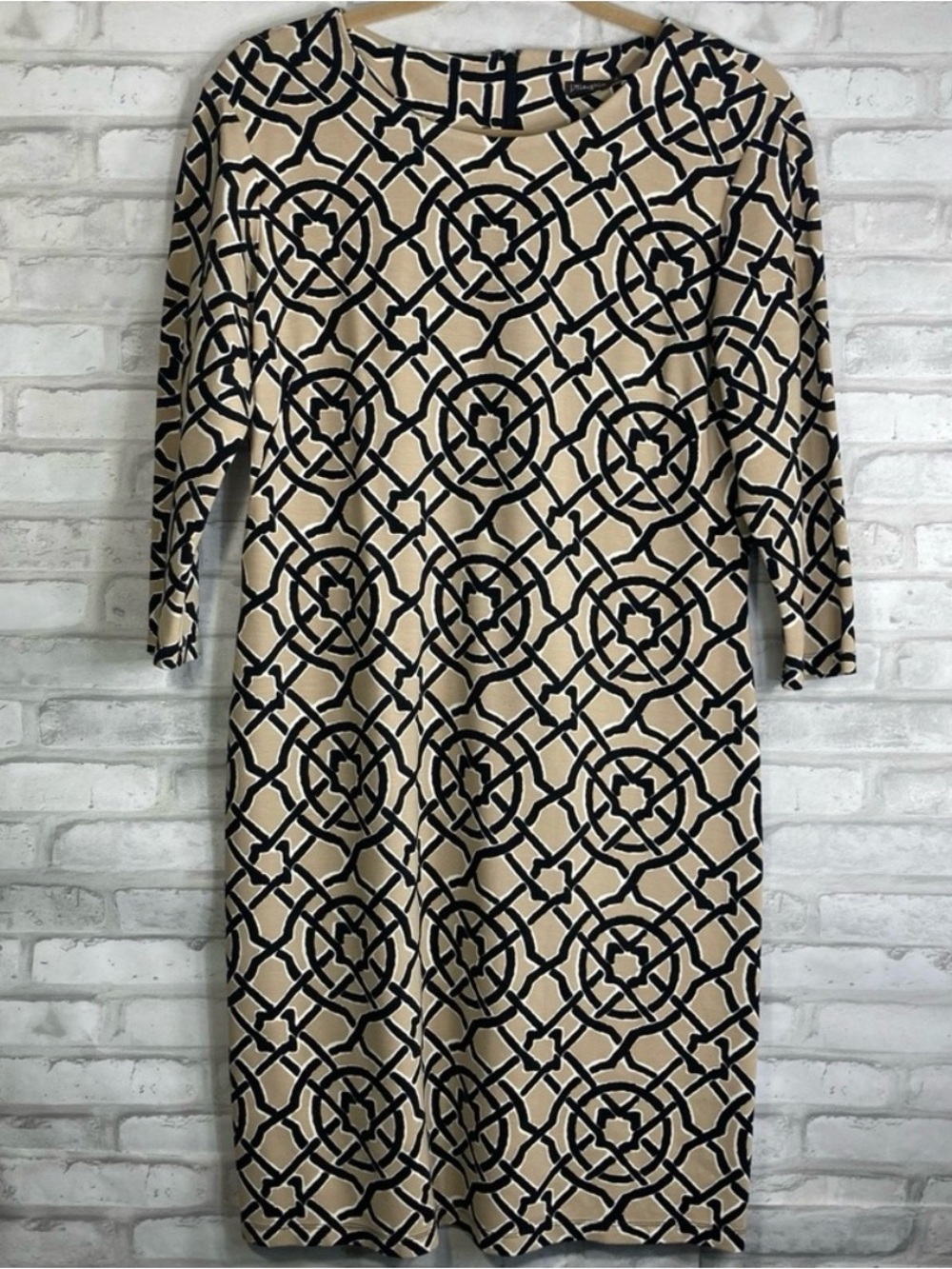 J.McLaughlin Womens Devon Sheath 3/4 Sleeve Dress sz M